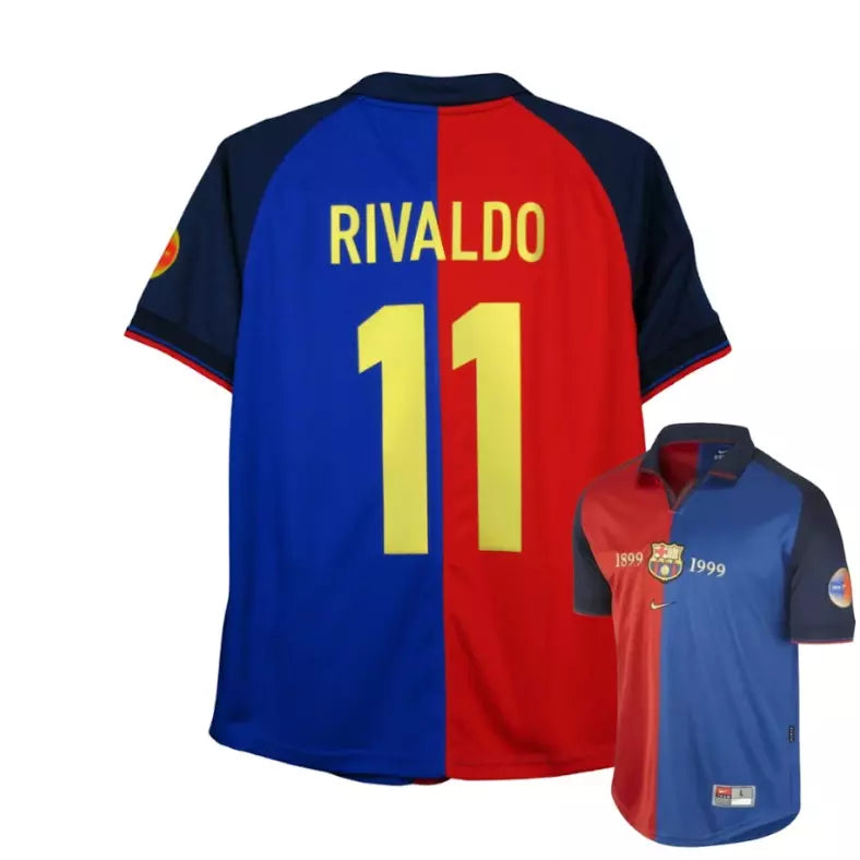Camisa Barcelona 1999/00 Home - #11 RIVALDO - Tamanho GG (XL)