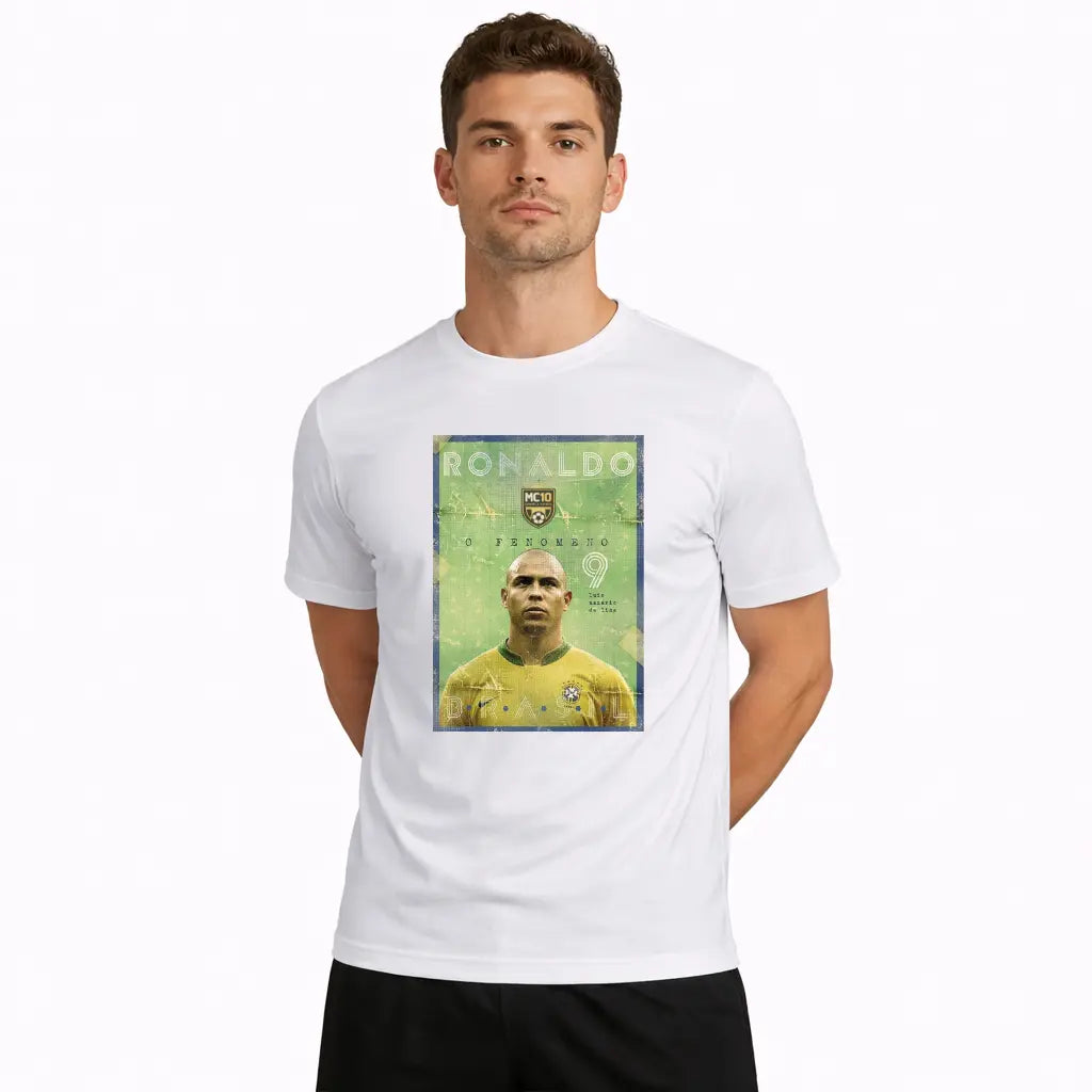 Camiseta MC10 Brasil R9 O Fenômeno Branca 100% Algodão 30.1