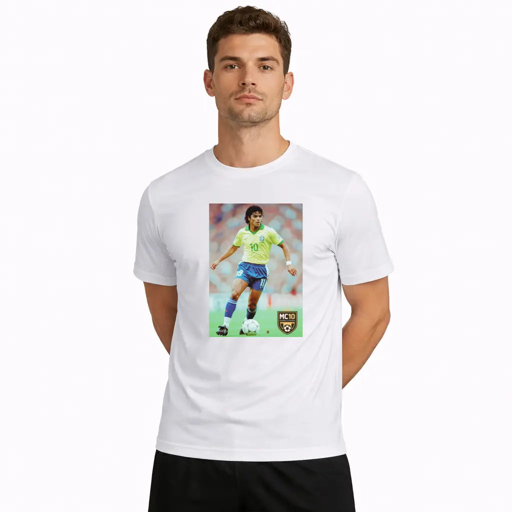 Camiseta MC10 Brasil Michael Brasileiro Branca 100% Algodão 30.1