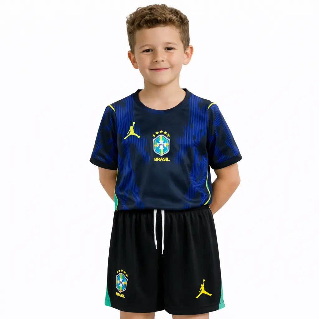Conjunto Infantil Seleção Brasil 2026 Away Azul