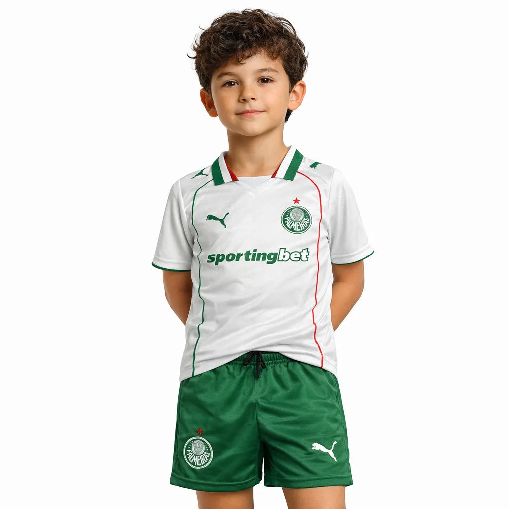 Conjunto Infantil Palmeiras 2026 Away Branca