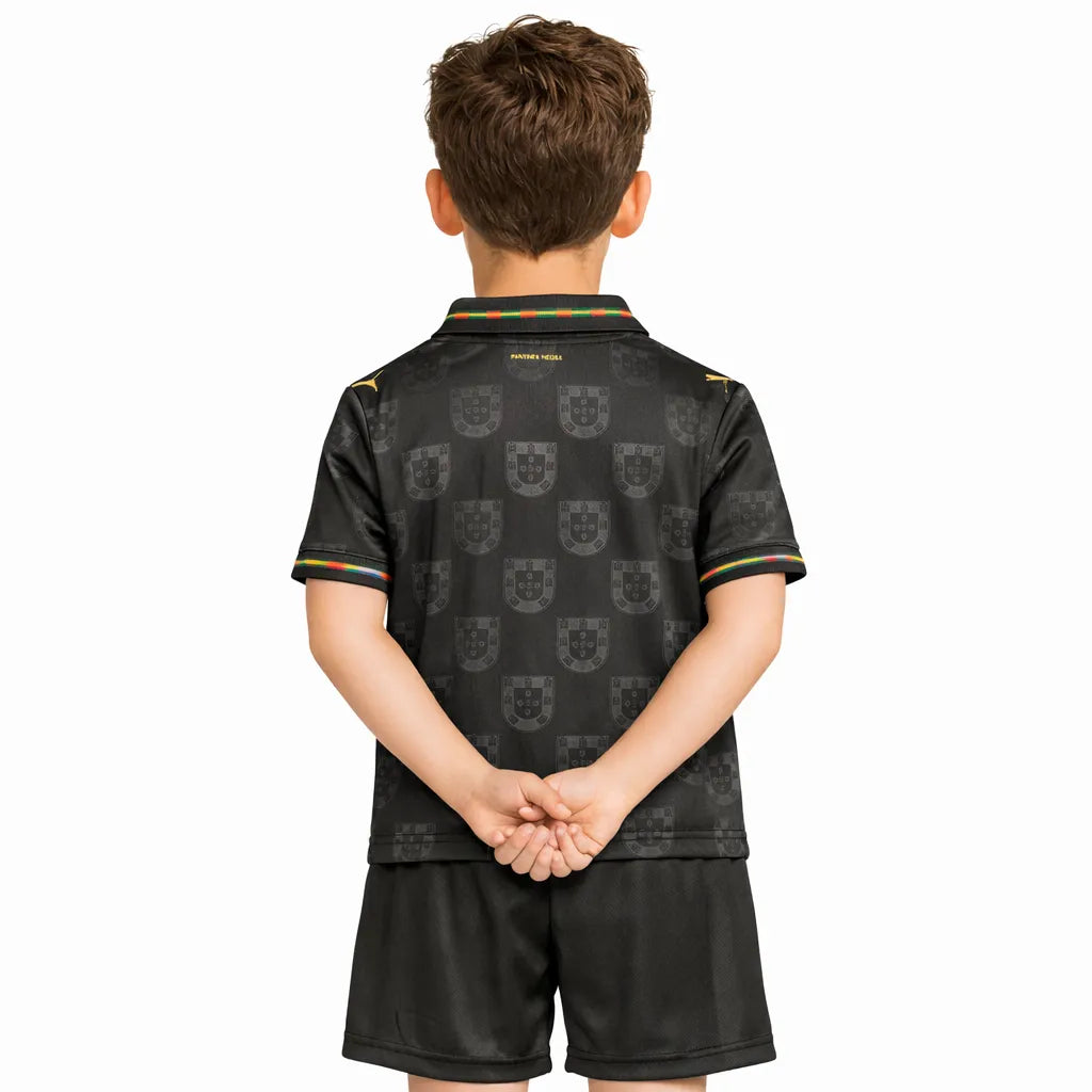 Conjunto Infantil Portugal 2026 - Pantera Negra